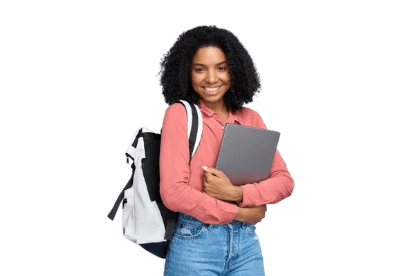 Student with backpack